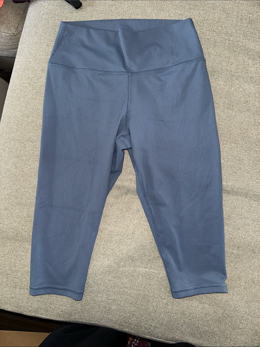 Athleta Ribbed High-Rise Capri Leggings - Slate Blue